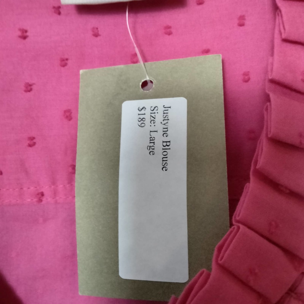 Women’s Pink Ruffled Sleeve Button-Front Top - Picture 4 of 7